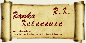 Ranko Kelečević vizit kartica